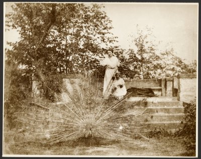 [Marie Mucchová com a filha Jaroslava no parque de Zbiroh, Boémia] de Alphonse Maria Mucha