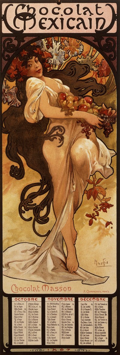 Masson Chocolate, 1897 de Alphonse Mucha