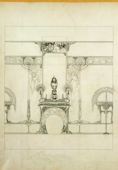 Design para a boutique do joalheiro Fouquet ... de Alphonse Marie Mucha