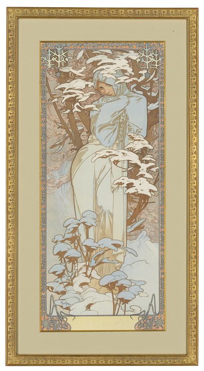 Quatro estações: inverno, 1900 de Alphonse Mucha