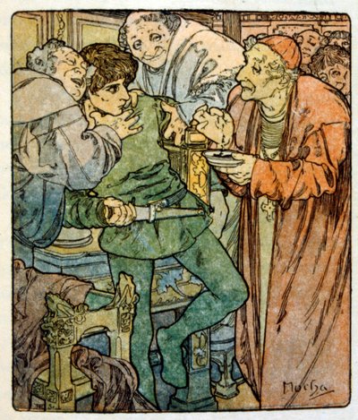 Ilustração de Alphonse Mucha de "Clio" uma obra do autor francês Anatole France. 1900. Mucha (1860 1939). foi pintor de "Art Nouveau checo". de Alphonse Mucha