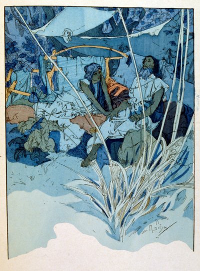Ilustração de Alphonse Mucha de "Rama" um poema em três atos de Paul Verola. ca.1898. Mucha (1860 1939). foi pintor de "Art Nouveau checo". de Alphonse Mucha