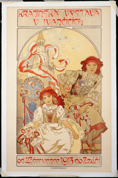 Exposição de paisagens em Ivancicich, 1912 de Alphonse Mucha