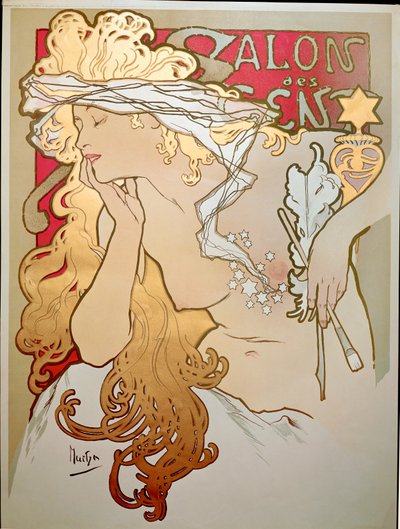 Cartaz do clube noturno Salon des Cents de Alphonse Marie Mucha