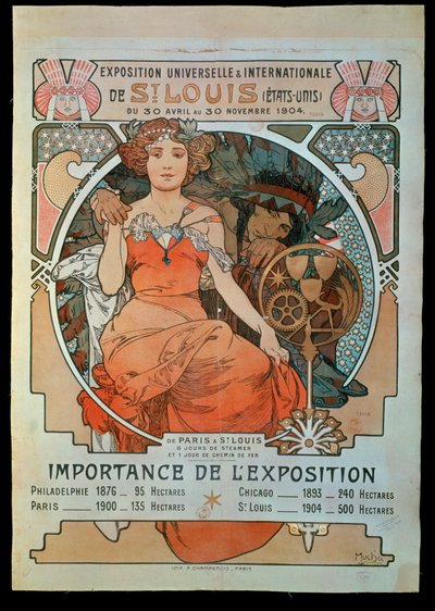 Cartaz da Exposição Universal e Internacional ... de Alphonse Marie Mucha