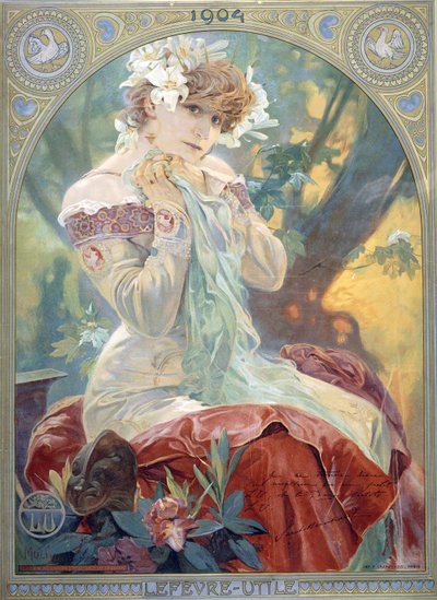 Sarah Bernhardt no papel da princesa Lointaine, 1904 de Alphonse Mucha