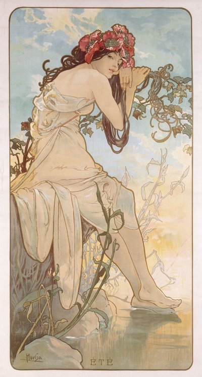 Verão; Ete, c.1896 de Alphonse Mucha