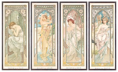 Os horários do dia; As horas do dia de Alphonse Mucha
