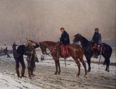 Interrogatório geral a um guarda móvel de apoio a um oficial ferido, Dezembro de 1870 de Alphonse Marie de Neuville