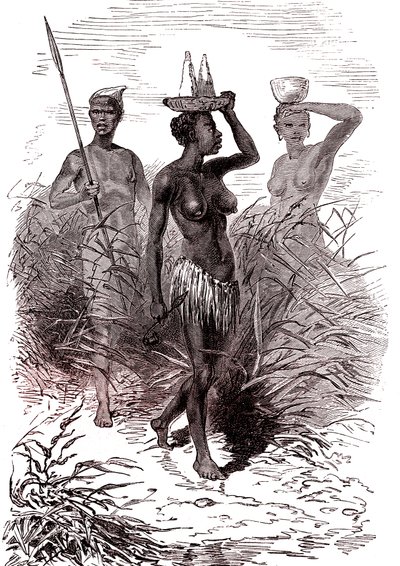 Originários da tribo Nuer, vale do Nilo superior de Alphonse Marie de Neuville