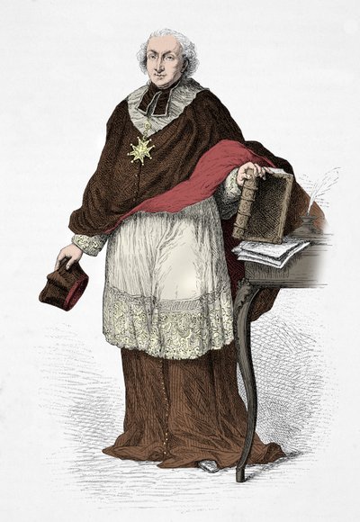 Retrato do Cardeal de Lomenie de Brienne (Gravura) de Alphonse Marie de Neuville