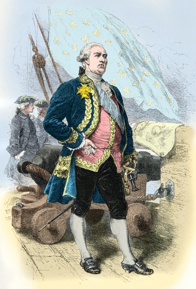 Retrato de Pierre André de Suffren dit le Bailli de Suffen (Gravura) de Alphonse Marie de Neuville