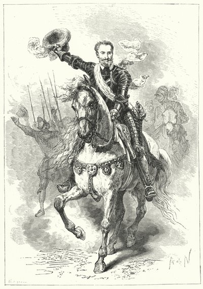 Henrique IV da França na Batalha de Ivry, 1590 de Alphonse Marie de after Neuville