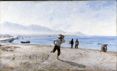 A praia do Prado (aguarela) de Alphonse Moutte
