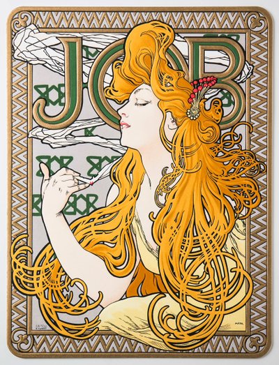 Cartaz publicitário para o papel de seda Job, 1897. de Alphonse Mucha