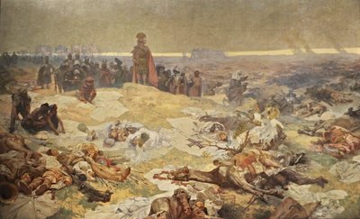 Após a batalha de Grunwald. A solidariedade dos eslavos do norte O ciclo A epopeia eslava de Alphonse Mucha