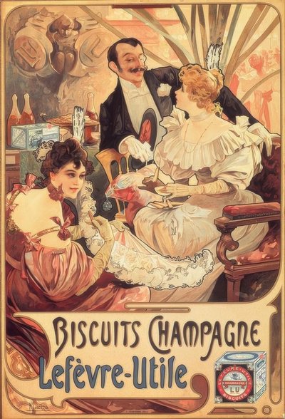 Biscoitos Champagne - Lefèvre-Utile de Alphonse Mucha