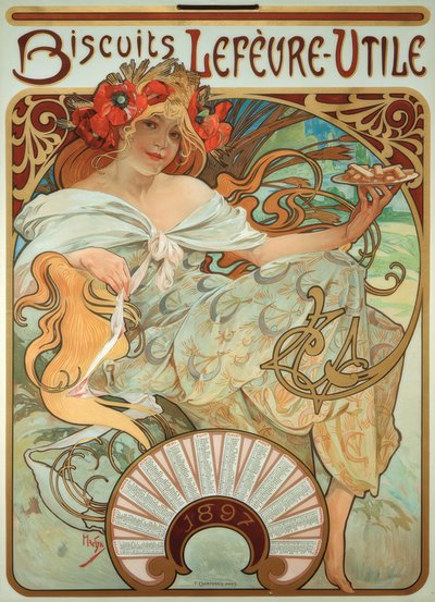 Bolachas Lefèvre-Utile de Alphonse Mucha