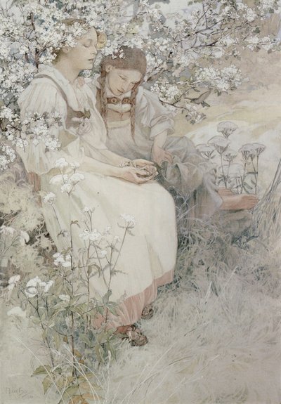 Bem-aventurados os puros de coração, porque verão a Deus em 1906. de Alphonse Mucha