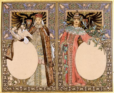 Ilustração de livro, década de 1890. de Alphonse Mucha