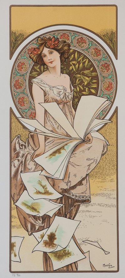 Calendário Champenois, ca 1897. de Alphonse Mucha