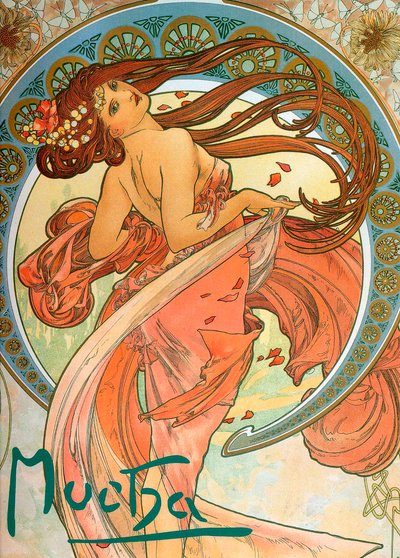 Dança Da série As Artes, 1898 de Alphonse Mucha