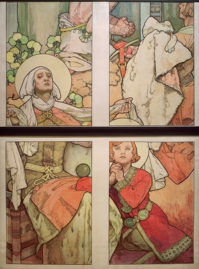 Janelas de St. Vitus em Praga de Alphonse Mucha