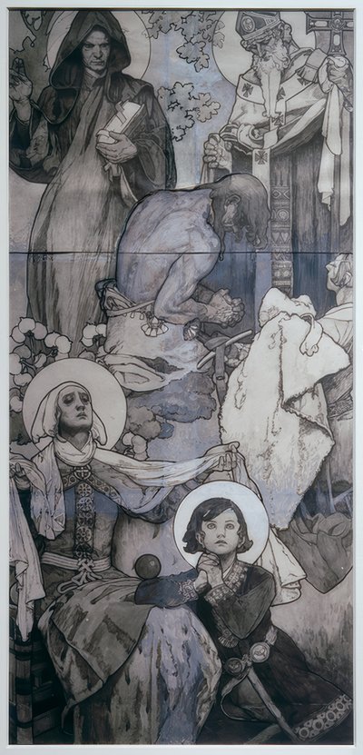 Janelas de St. Vitus em Praga de Alphonse Mucha