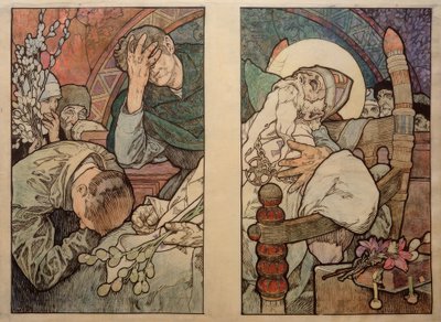 Janela de São Vito em Praga, papelão 1931 de Alphonse Mucha