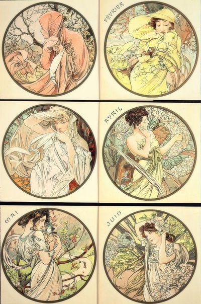 Janeiro - fevereiro - março - abril - maio - junho de Alphonse Mucha