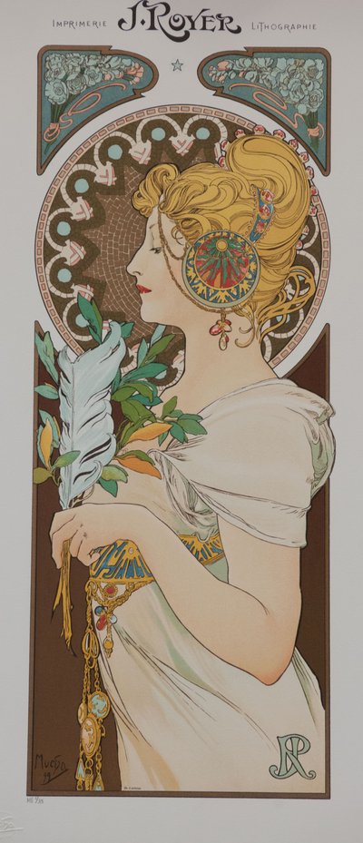 The Pen, 1899. de Alphonse Mucha