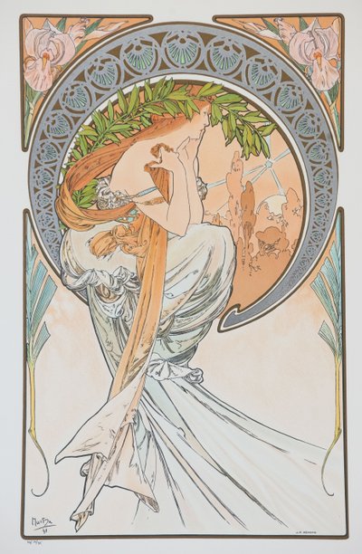 La Poesia Da série As Artes, 1898. de Alphonse Mucha