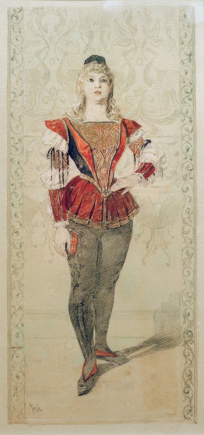 Figurino no Teatro de Alphonse Mucha