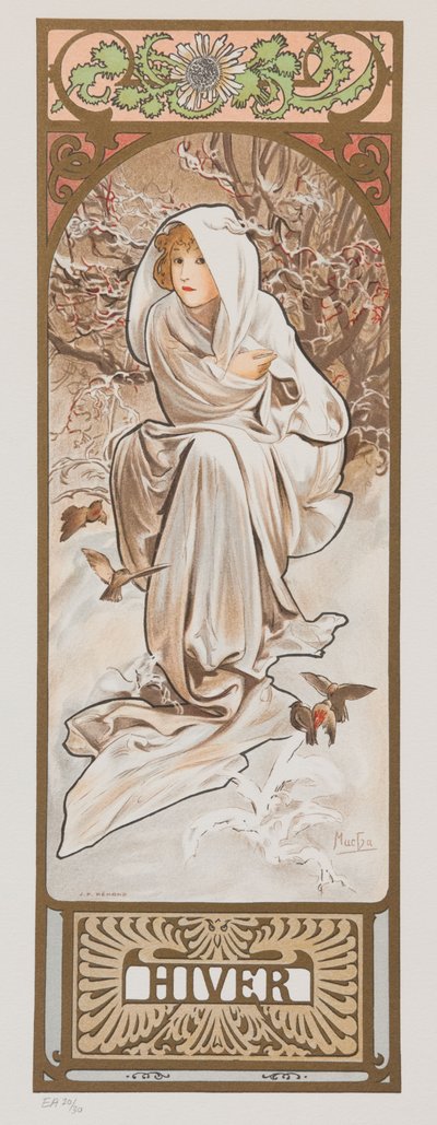 As estações. Inverno, 1897. de Alphonse Mucha