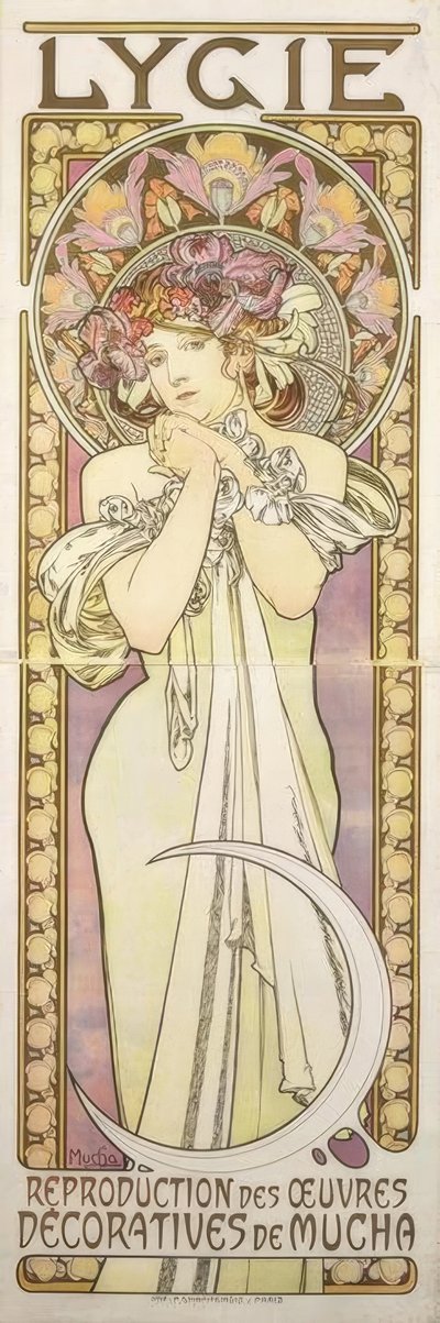 Lygie - Reprodução das obras decorativas de Mucha de Alphonse Mucha