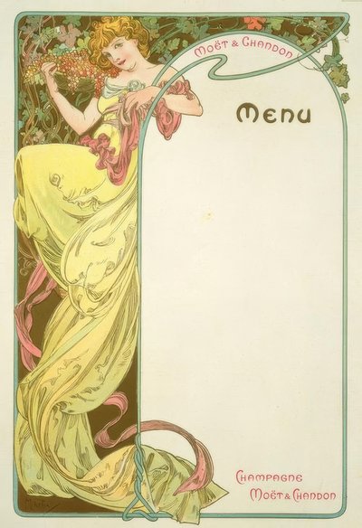 Moët & Chandon - Menu de Alphonse Mucha