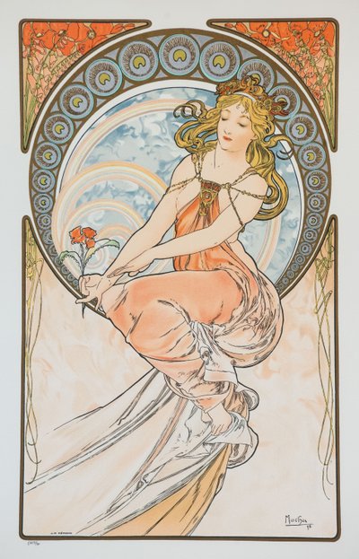 Pintura Da série As Artes, 1898. de Alphonse Mucha