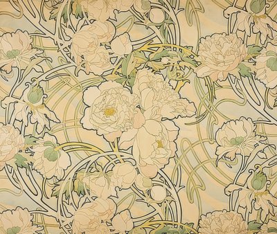 Peônias. 1897 de Alphonse Mucha