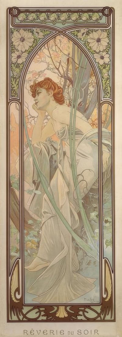 Devaneio da noite de Alphonse Mucha