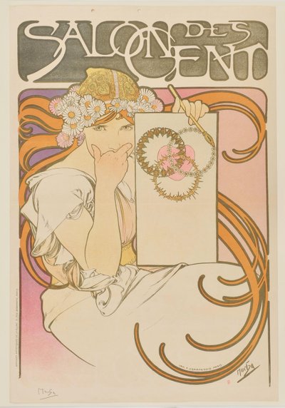 [Salão dos Cem. Junho de 1897 (prova antes da carta)] de Alphonse Mucha