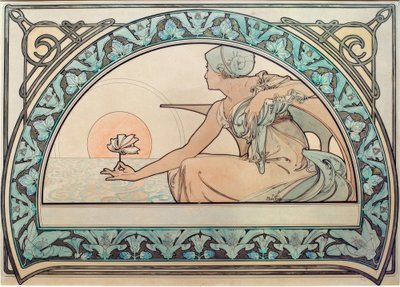 Lírio de água de Alphonse Mucha