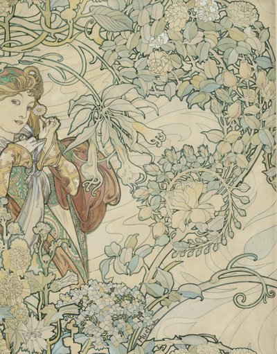 Design têxtil de Alphonse Mucha