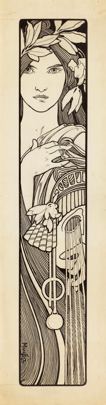 Thalia, a musa da comédia, 1897. de Alphonse Mucha