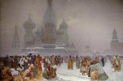 A abolição da servidão na Rússia, 1914 de Alphonse Mucha