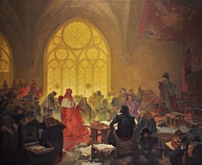 O rei hussita George de Podebrady O ciclo A epopeia eslava de Alphonse Mucha