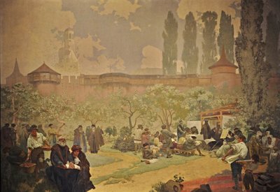 A impressão da Bíblia de Kralice em Ivancice O ciclo A epopeia eslava de Alphonse Mucha