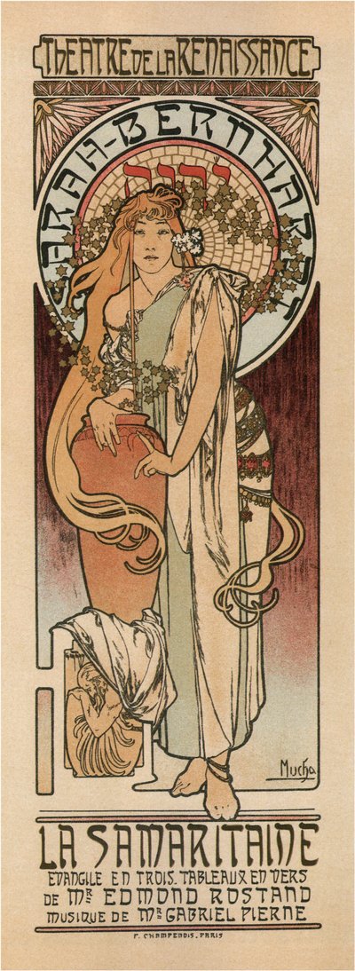 Mulher de Samaria Poster de Alphonse Mucha