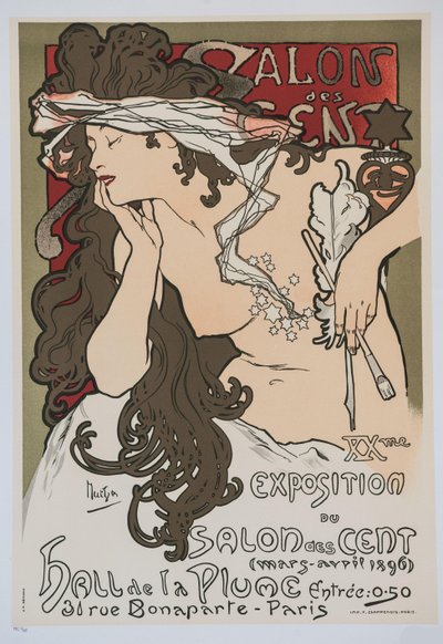 XXª exposição do Salon des Cent, 1896. de Alphonse Mucha