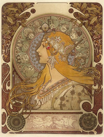 Zodíaco, 1896 de Alphonse Mucha