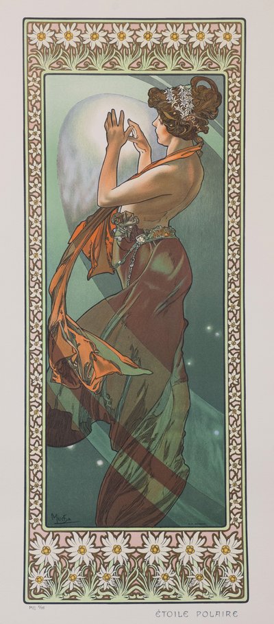 Estrela polar A estrela norte, 1902. de Alphonse Mucha